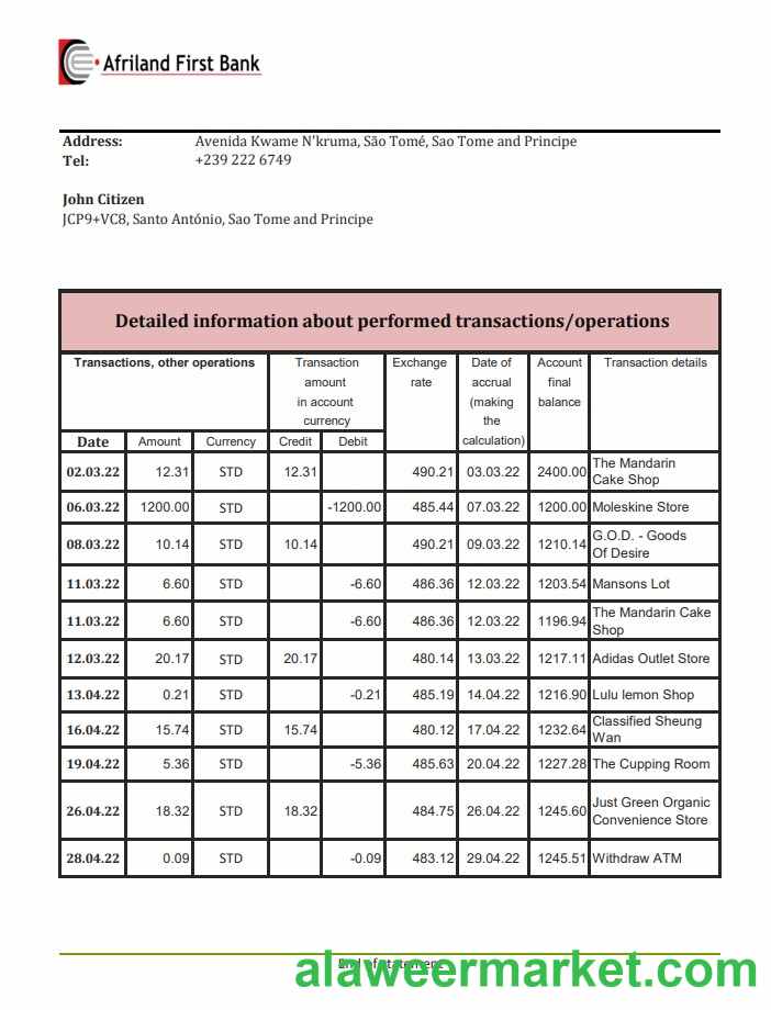 Sao Tome and Principe Afriland First Bank statement.pdf